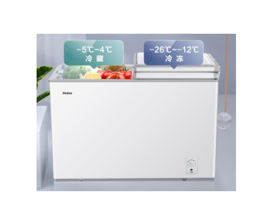 海尔 Haier 269升蝶形门双箱双温区冰柜 家用商用二合一冷柜 FCD-269LH00W0